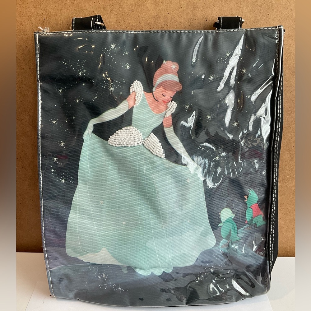 DISNEY Collectible CINDERELLA with Mice Clear Beaded Dress Tote Bag - NWT